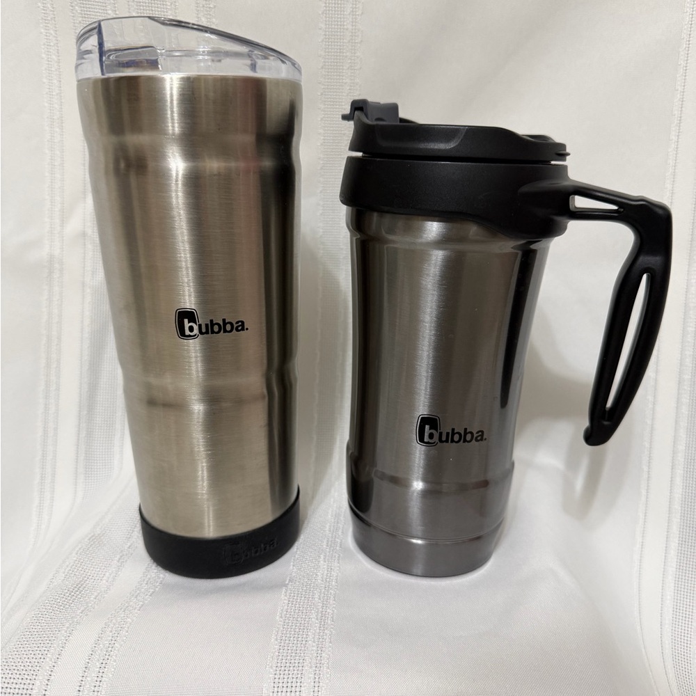 Set of Bubba Travel Mugs - Stainless Steel Gunmetal Grey Dual-Wall Vacuum Seal